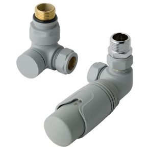 Eastbrook Matt Grey Corner TRV Radiator Valves