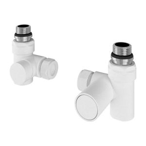 Eastbrook Matt White Corner Dual Fuel Manual Radiator Valves