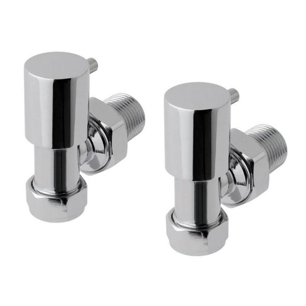 Eastbrook Minimalist Round Chrome Angled Manual Radiator Valves