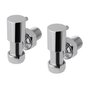 Eastbrook Minimalist Round Chrome Angled Manual Radiator Valves