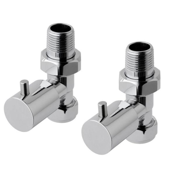 Eastbrook Minimalist Round Chrome Straight Manual Radiator Valves - 41.3005