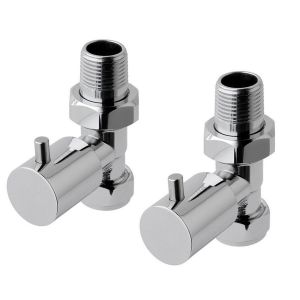 Eastbrook Minimalist Round Chrome Straight Manual Radiator Valves