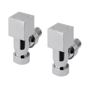Eastbrook Minimalist Square Chrome Angled Manual Radiator Valves