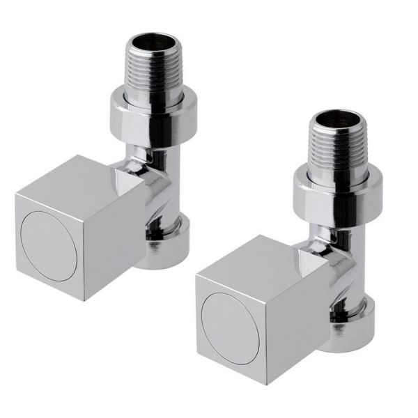 Eastbrook Minimalist Square Chrome Straight Manual Radiator Valves