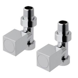 Eastbrook Minimalist Square Chrome Straight Manual Radiator Valves