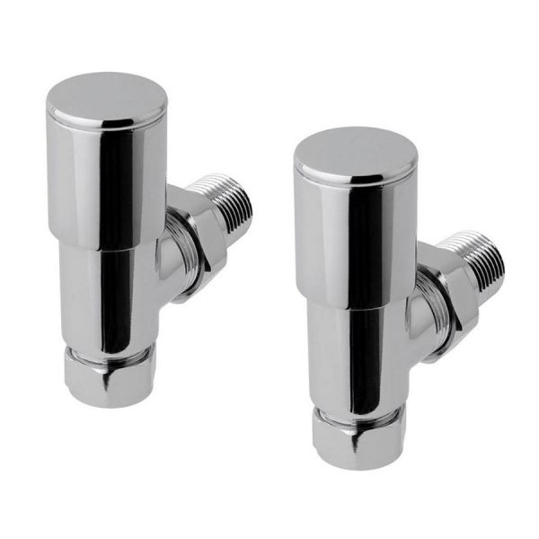 Eastbrook Round Chrome Angled Manual Radiator Valves