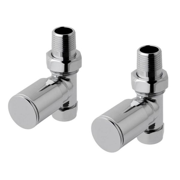 Eastbrook Round Chrome Straight Manual Radiator Valves