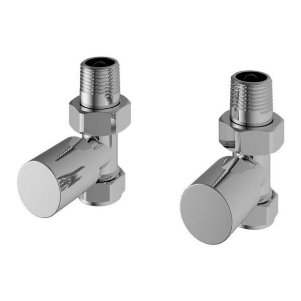 Eastbrook Rounded Chrome Straight Manual Radiator Valves