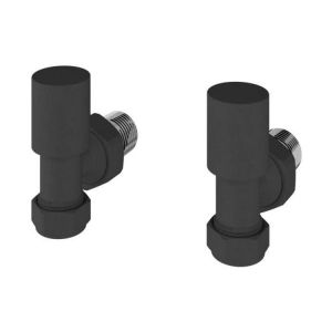 Eastbrook Rounded Matt Anthracite Angled Manual Radiator Valves