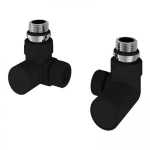 Eastbrook Rounded Matt Black Corner Manual Radiator Valves