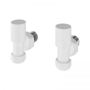 Eastbrook Rounded Matt White Angled Manual Radiator Valves