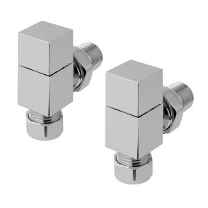 Eastbrook Square Chrome Angled Manual Radiator Valves