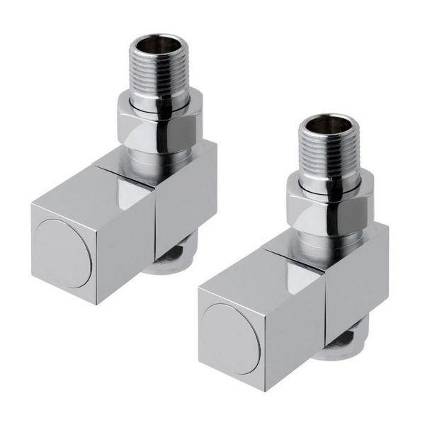 Eastbrook Square Chrome Straight Manual Radiator Valves