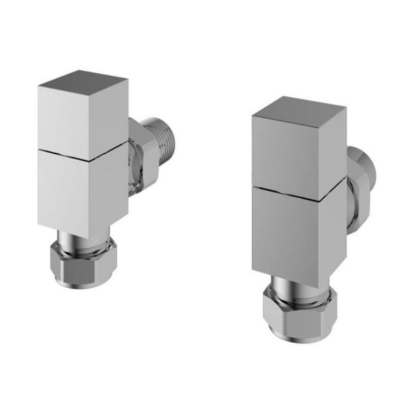 Eastbrook Squared Chrome Angled Manual Radiator Valves