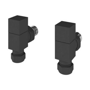 Eastbrook Squared Matt Anthracite Angled Manual Radiator Valves