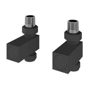Eastbrook Squared Matt Anthracite Straight Manual Radiator Valves