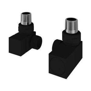 Eastbrook Squared Matt Black Corner Manual Radiator Valves