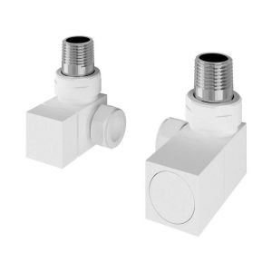Eastbrook Squared Matt White Corner Manual Radiator Valves