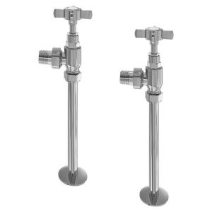 Eastbrook Traditional Chrome Angled Manual Radiator Valves with Tails