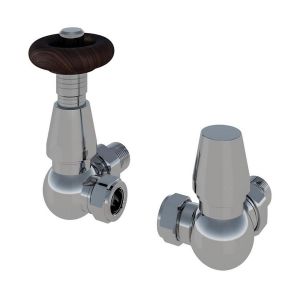 Eastbrook Traditional Chrome Corner TRV Radiator Valves