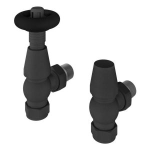 Eastbrook Traditional Matt Anthracite Angled TRV Radiator Valves