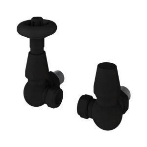 Eastbrook Traditional Matt Black Corner TRV Radiator Valves