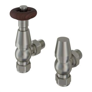 Eastbrook Traditional Satin Nickel Angled TRV Radiator Valves