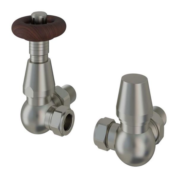 Eastbrook Traditional Satin Nickel Corner TRV Radiator Valves