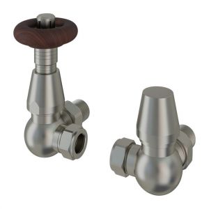 Eastbrook Traditional Satin Nickel Corner TRV Radiator Valves