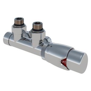Eastbrook Twin Inlet Chrome Angled 50mm TRV Radiator Valve