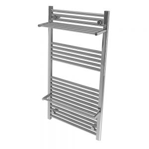 Eastbrook Haddenham 1200 x 600 Straight Chrome Towel Rail with Heated Shelves