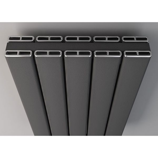 Eastbrook Hadleigh 600 x 625 Horizontal Matt Anthracite Designer Aluminium Radiator #2