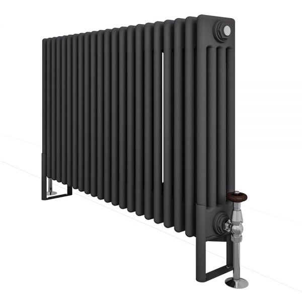 Eastbrook Rivassa 600 x 605 Matt Anthracite 4 Column Horizontal Radiator