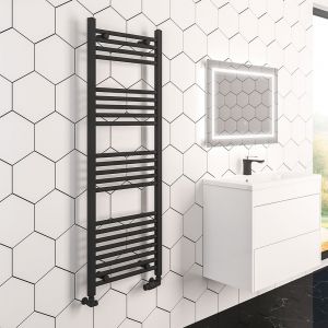 Eastbrook Wingrave 1000 x 600 Straight Matt Black Towel Rail