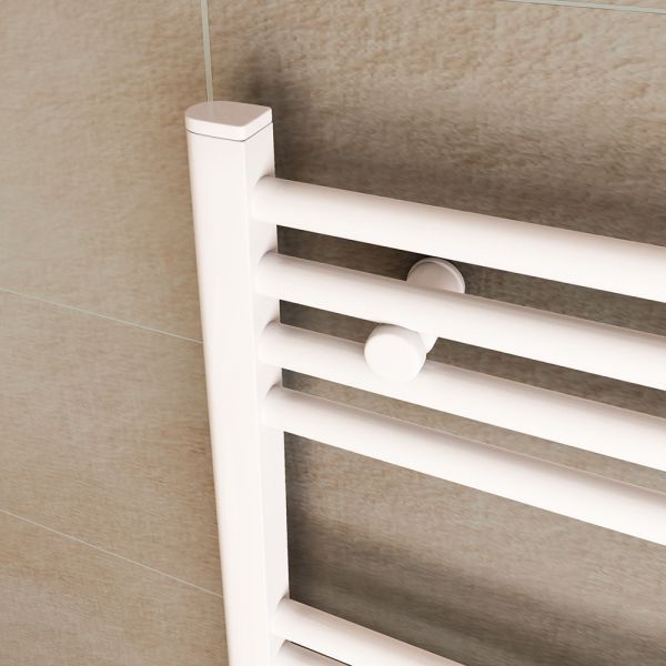 white curved towel rail