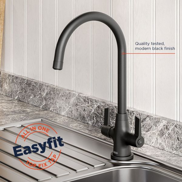 Bristan Echo Black Easyfit Mono Kitchen Mixer Tap EC SNK EF BLK #2