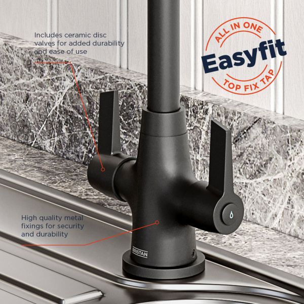 Bristan Echo Black Easyfit Mono Kitchen Mixer Tap EC SNK EF BLK #3
