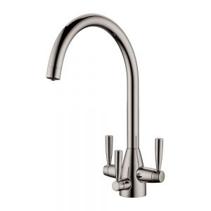 Clearwater Eclipse Triple Lever Brushed Nickle Filtered Water Kitchen Sink Mixer Tap