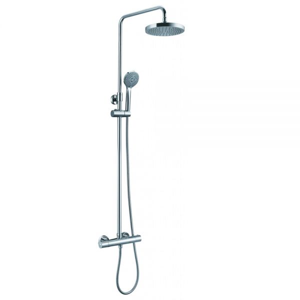 JTP Eco Chrome Thermostatic Exposed Bar Shower Valve Kit with Adjustable Riser