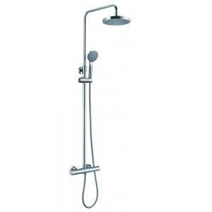 JTP Eco Chrome Thermostatic Exposed Bar Shower Valve Kit with Adjustable Riser