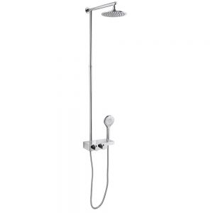 JTP Chrome Thermostatic Exposed Bar Shower Valve Kit with Rigid Riser