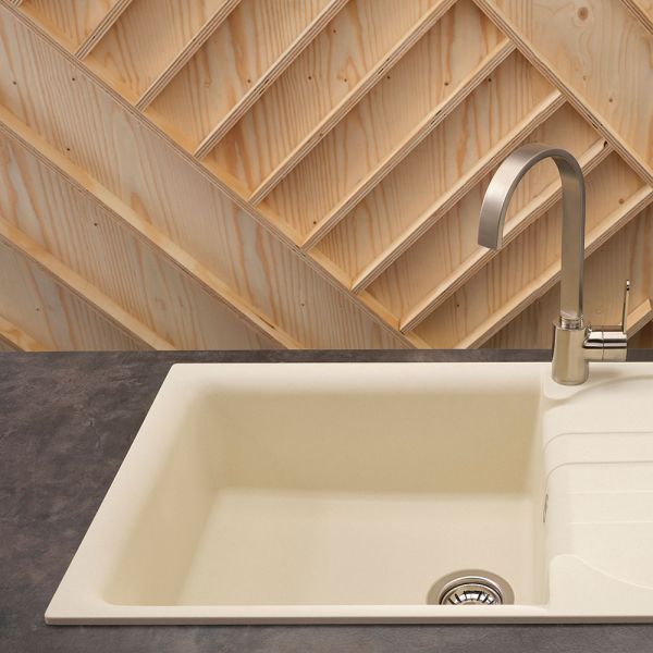 Reginox Ego Cream 1 Bowl Granite Kitchen Sink 1000 x 500mm #3
