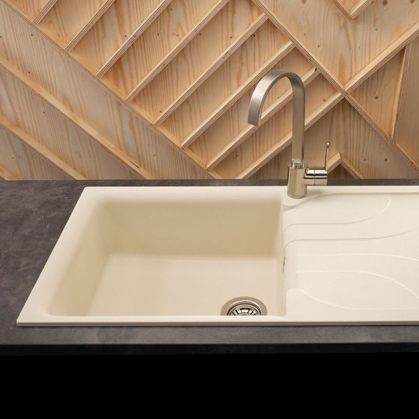 Reginox Ego Cream 1 Bowl Granite Kitchen Sink 1000 x 500mm #4