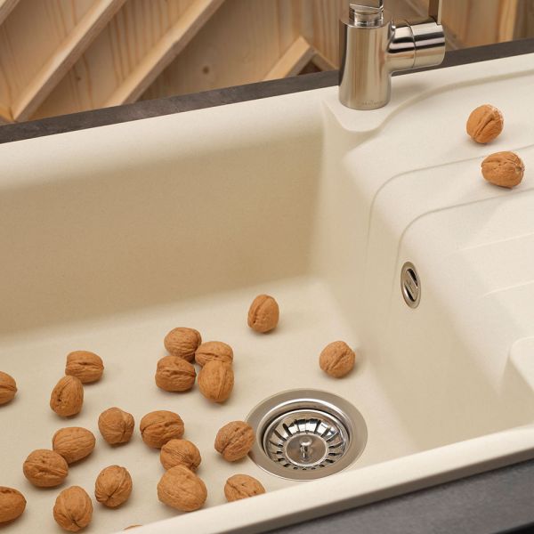 Reginox Ego Cream 1 Bowl Granite Kitchen Sink 1000 x 500mm #5