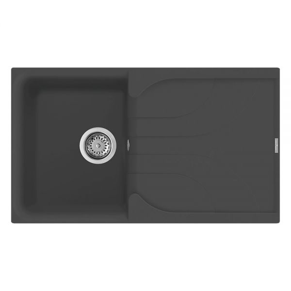 Reginox Ego Black 1 Bowl Granite Kitchen Sink 860 x 500mm