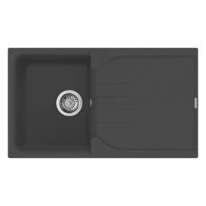 Reginox Ego Black 1 Bowl Granite Kitchen Sink 860 x 500mm