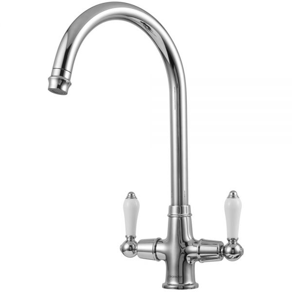 Clearwater Elegance C Twin Lever Chrome Twist & Spray Monobloc Kitchen Sink Mixer Tap