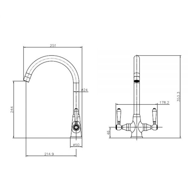 Reginox Elbe Chrome Mono Kitchen Mixer Tap #2
