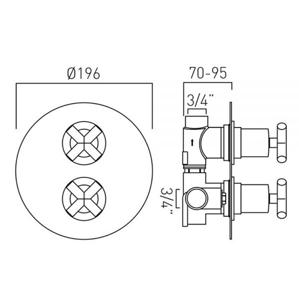 Vado Single Outlet Elements Wall Mounted Concealed Thermostatic Valve #2