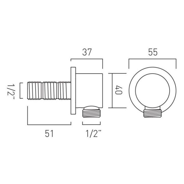 Vado Elements Chrome Wall Outlet #2